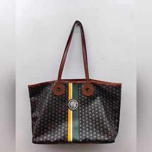 moynat ruban Brown and Green Tote Bag 1920 M monogram